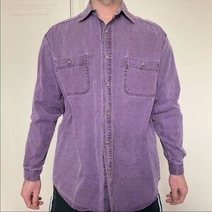 Georges Marciano Guess Vintage Denim Button Shirt Men’s Small Purple Oversized